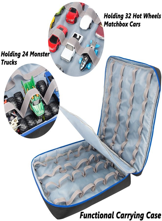 كيسلان حقيبة حمل سيارات كيسلين 56 المصبوبة لسيارات مصبوبة بمقياس 1:64 وشاحنات الوحش، حقيبة تخزين عملية للسيارات الصغيرة وشاحنات الوحش (أسود) - Image 2